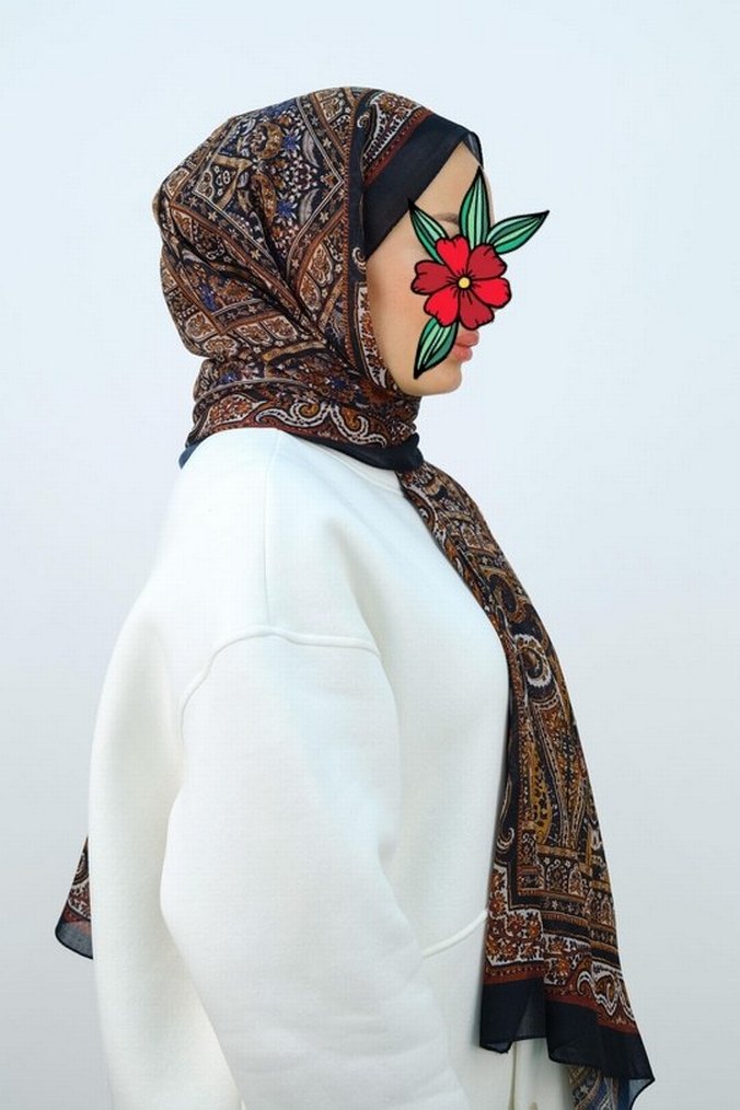 Etnik Desen Şal Siyah - Görsel 2