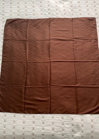 İpeksi jakar eşarp kahve - Görsel 4