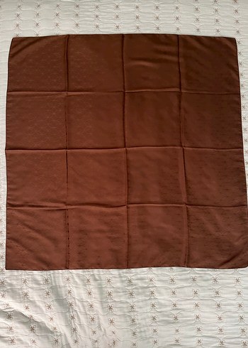 İpeksi jakar eşarp kahve - Görsel 7