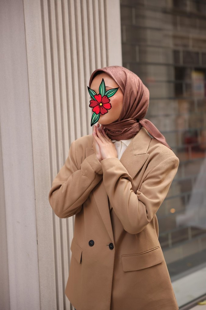 İpeksi jakar eşarp kahve - Görsel 3