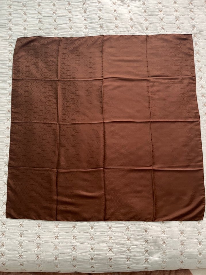 İpeksi jakar eşarp kahve - Görsel 5