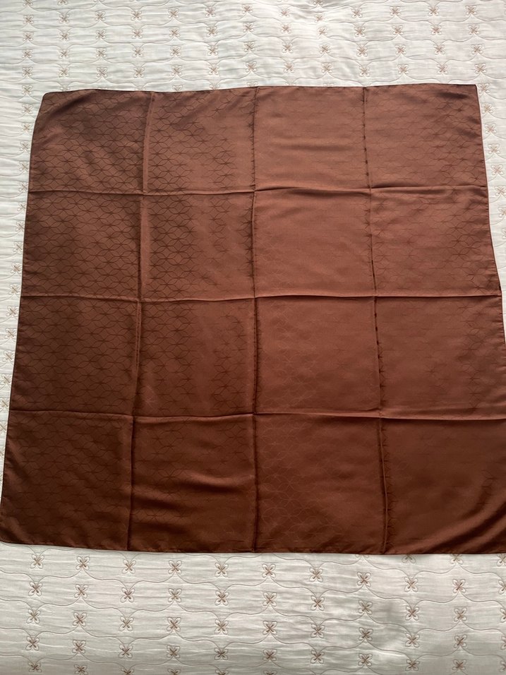 İpeksi jakar eşarp kahve - Görsel 4