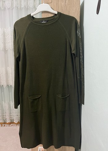 Kadın Haki Kazak / triko tunik - Görsel 2