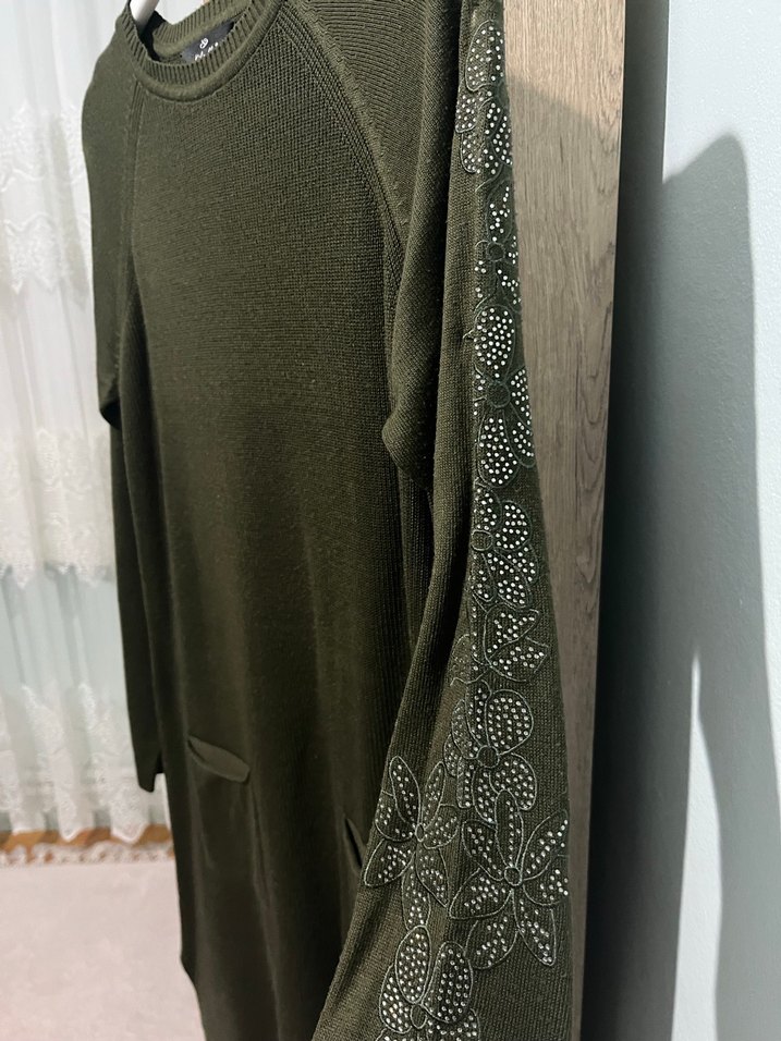 Kadın Haki Kazak / triko tunik - Görsel 3