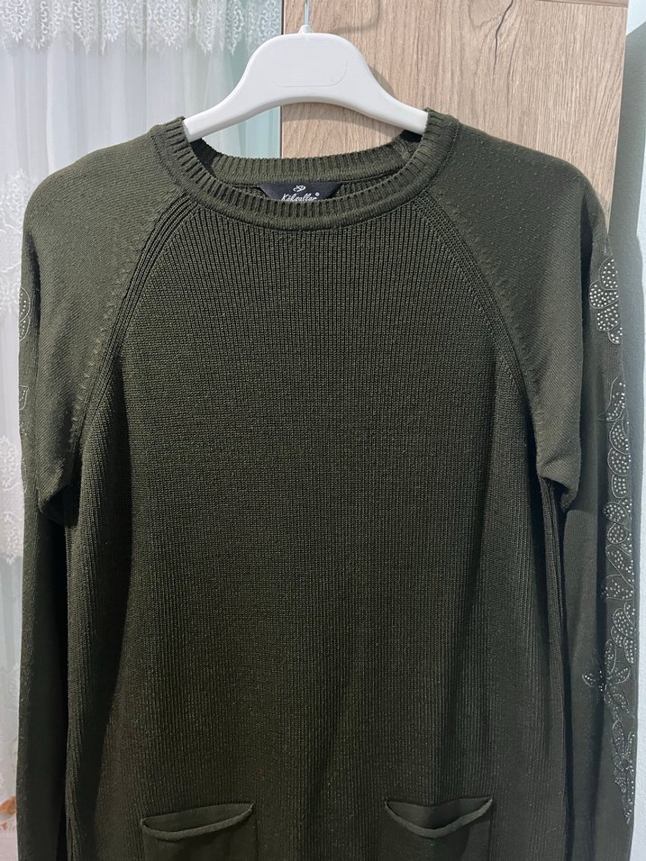 Kadın Haki Kazak / triko tunik - Görsel 4