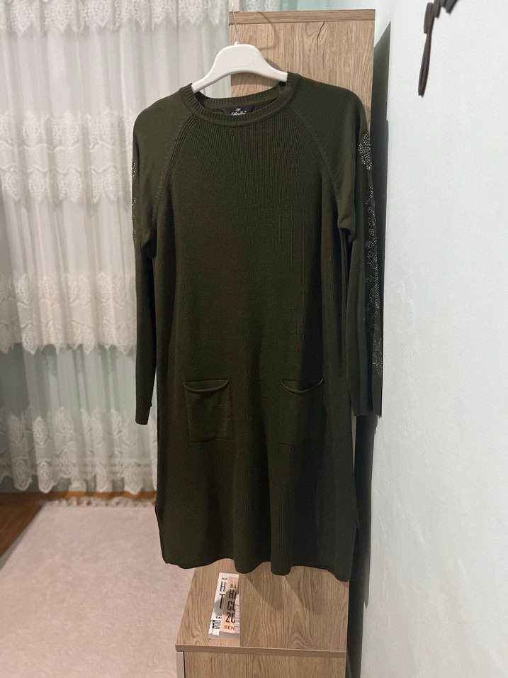 Kadın Haki Kazak / triko tunik - Görsel 5