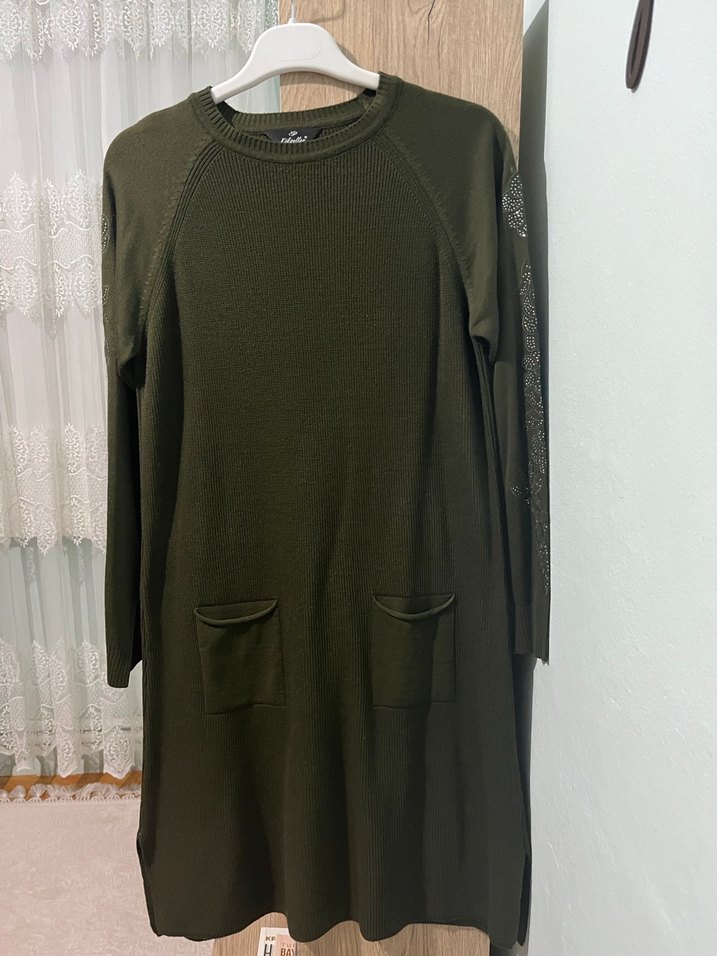 Kadın Haki Kazak / triko tunik - Görsel 2