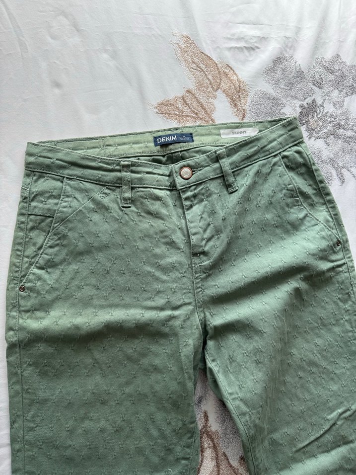 Dantel Detaylı Yeşil Erkek Pantolon - Görsel 2