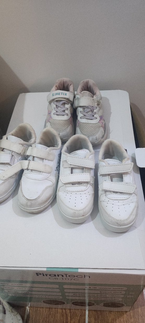 Kız Çocuk Beyaz Cırt Cırtlı Spor Ayakkabı - Görsel 2