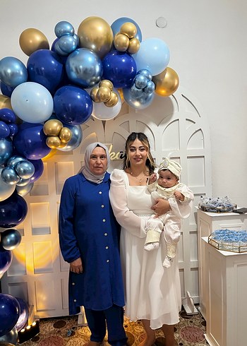 Modern Klasik Midi Mini Beyaz Düğün Elbisesi - Görsel 4