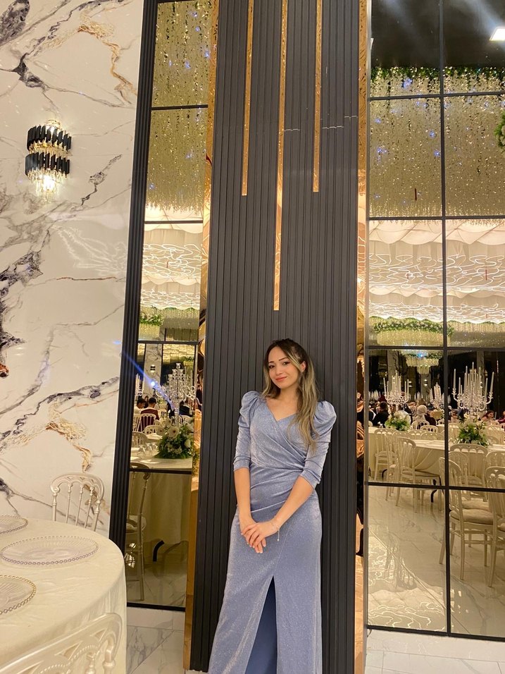 Mavi Drapeli Uzun Abiye Elbise - Görsel 3