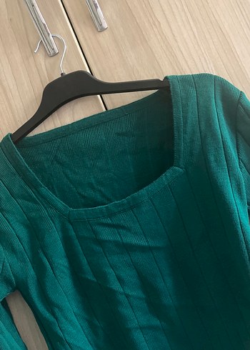 Kadın Yeşil Uzun Kollu Triko Bluz - Görsel 2