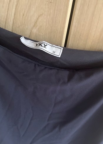 Gri antrasit  Askılı Midi Drapeli Abiye Elbise - Görsel 4