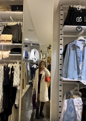 Kadın krem  Kürklü Klasik Kesim Kaban - Görsel 3