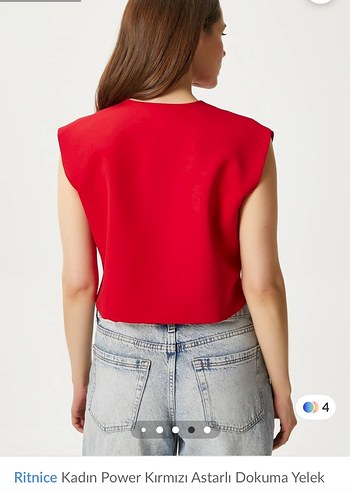 Kırmızı Düğmeli Kolsuz t Yelek - Görsel 3