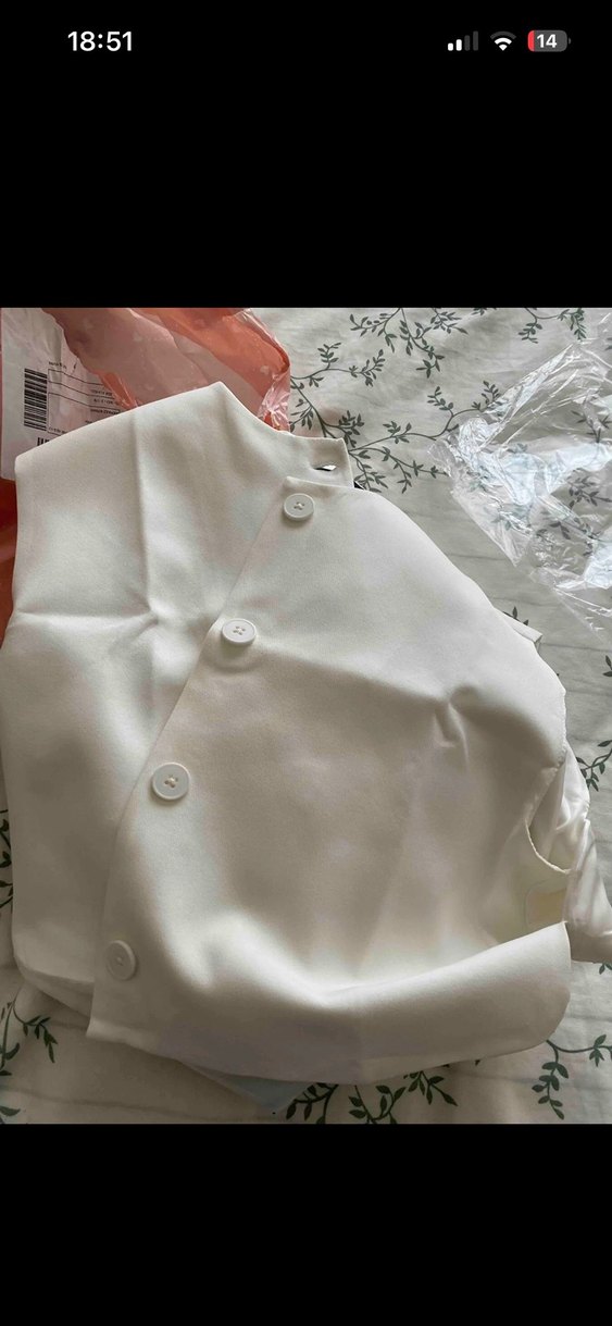 Ritnice Kadın Ekru Düğmeli Kolsuz Yelek - Görsel 5