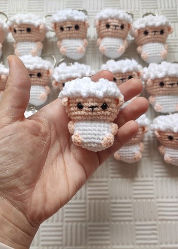 Diğer Kuzu örgü anahtarlık amigurumi 15li