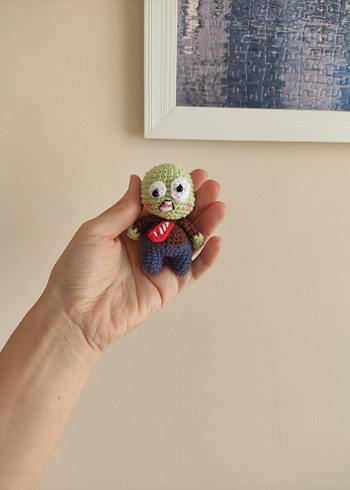 Beden Zombi örgü anahtarlık Plants vs Zombies amigurumi halloween