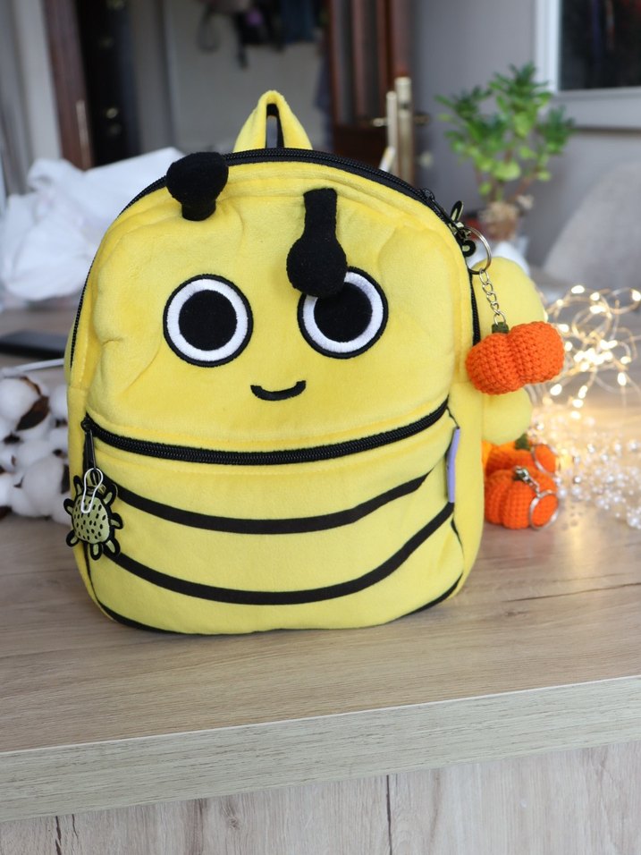 Sevimli bal kabağı örgü anahtarlık çanta süsü amigurumi - Görsel 2