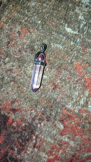 Şeffaf mor kolye ucu yanında zincir hediye - Görsel 2