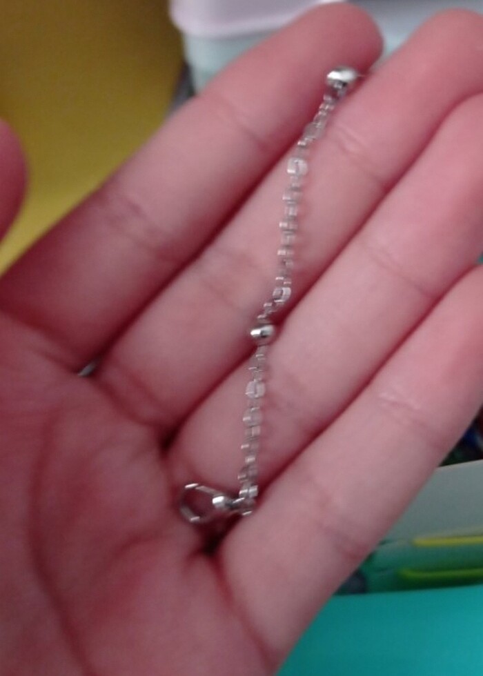 Şeffaf mor kolye ucu yanında zincir hediye - Görsel 4