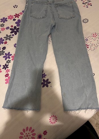 Gri Batik Desenli Bol Kesim Kadın Jean - Görsel 3