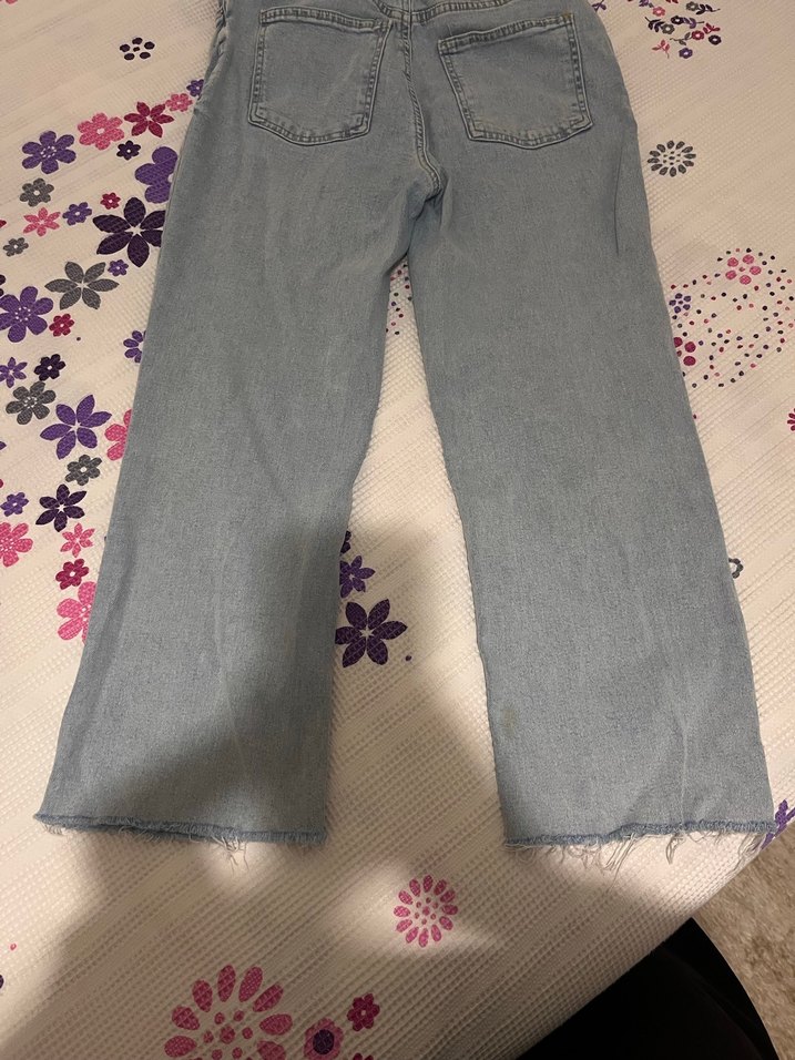 Gri Batik Desenli Bol Kesim Kadın Jean - Görsel 3