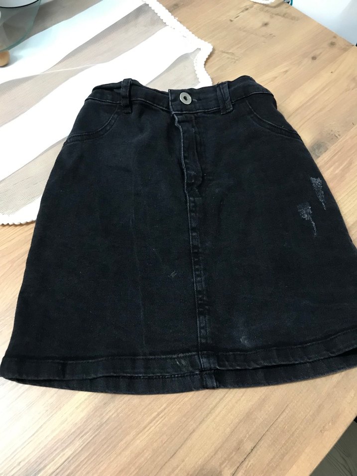 Siyah Tokalı Kadın Denim Midi Etek .5,7 yasa daha uygundur - Görsel 2