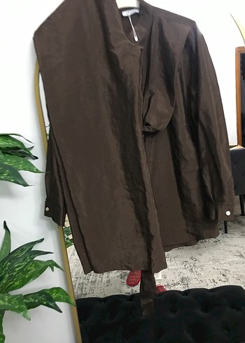 Kahverengi Kuşaklı Uzun Kadın Takım - Görsel 2