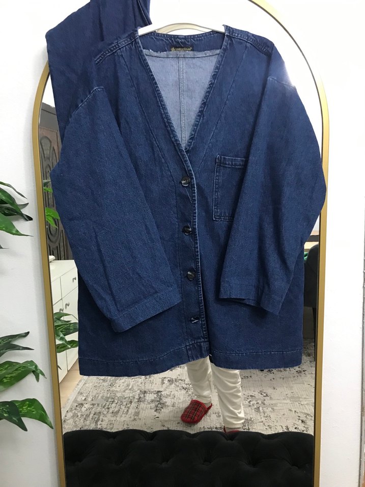 Kadın Lacivert Midi Denim Ceketli takım - Görsel 2