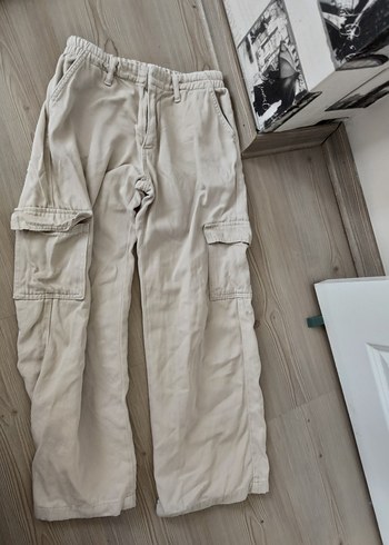 Bej Bol Kesim Erkek Keten Pantolon