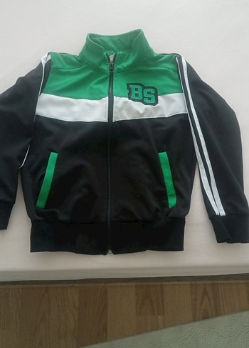 ORJİNAL BURSASPOR Yeşil Siyah Fermuarlı Erkek Çocuk Ceket