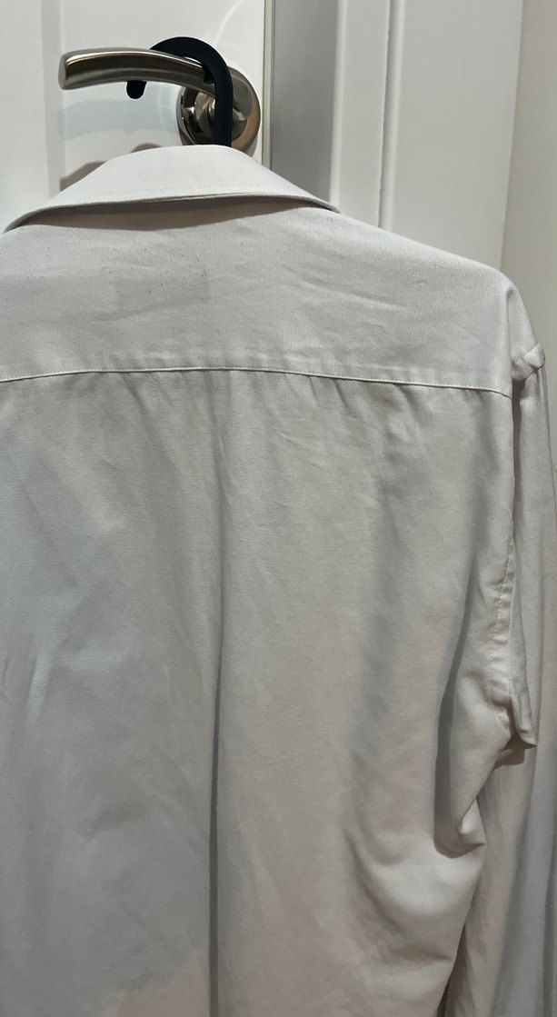 Erkek Beyaz Keten Düğmeli Gömlek - Görsel 4