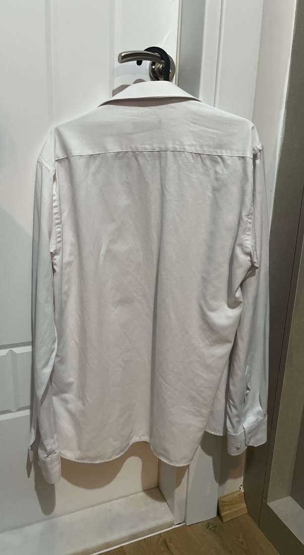 Erkek Beyaz Keten Düğmeli Gömlek - Görsel 3