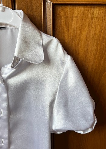 Çocuk Kısa Kollu Saten Gömlek - Görsel 2