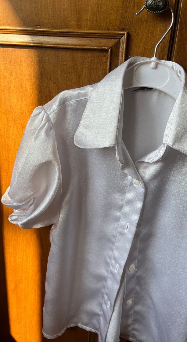 Çocuk Kısa Kollu Saten Gömlek - Görsel 4