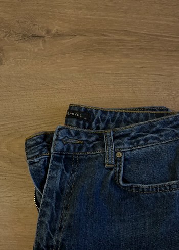 Kadın Lacivert Midi Boy Denim Jean - Görsel 4