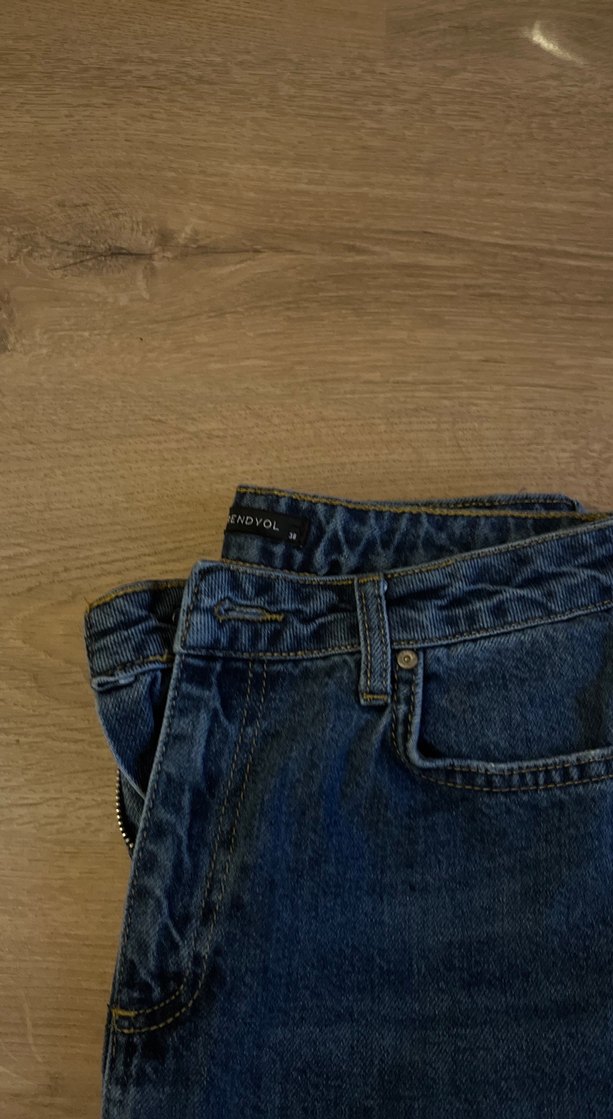 Kadın Lacivert Midi Boy Denim Jean - Görsel 4