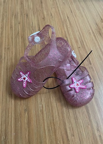 Pembe Simli Nakışlı Kız Çocuk Sandalet