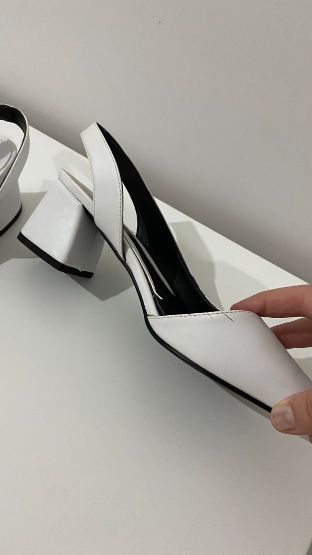 Beyaz Stiletto Topuklu Kadın Ayakkabı - Görsel 4