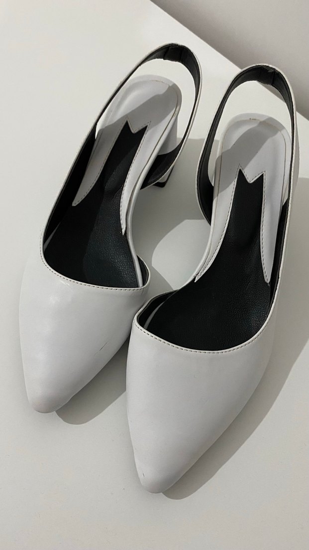 Beyaz Stiletto Topuklu Kadın Ayakkabı - Görsel 2