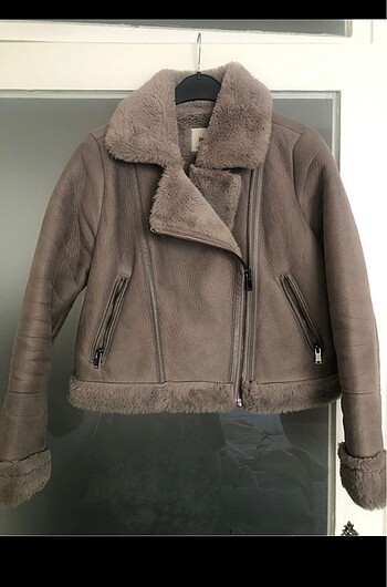 Kürklü biker mont ceket