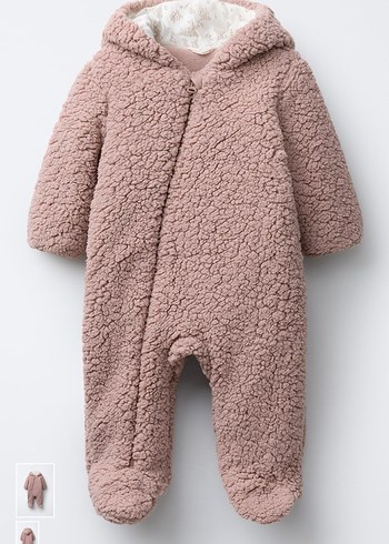 Kürklü Bebek Kız Tulumu, Bej - Görsel 2