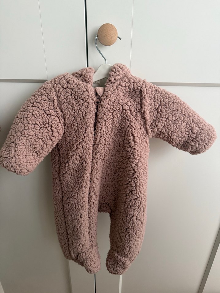 Kürklü Bebek Kız Tulumu, Bej - Görsel 3