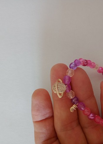 Diğer Pembe Boncuklu Bohem Bileklik