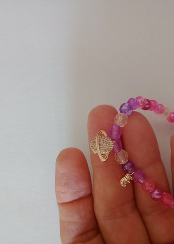 Pembe Boncuklu Bohem Bileklik