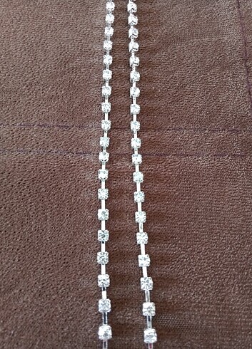 2.66 m.Kaliteli Kristal Taşlı Zincir. - Görsel 12