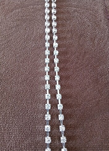 2.66 m.Kaliteli Kristal Taşlı Zincir. - Görsel 13