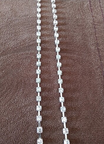 2.66 m.Kaliteli Kristal Taşlı Zincir. - Görsel 14