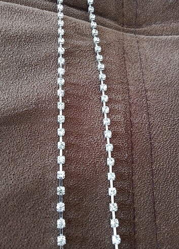 2.66 m.Kaliteli Kristal Taşlı Zincir. - Görsel 15